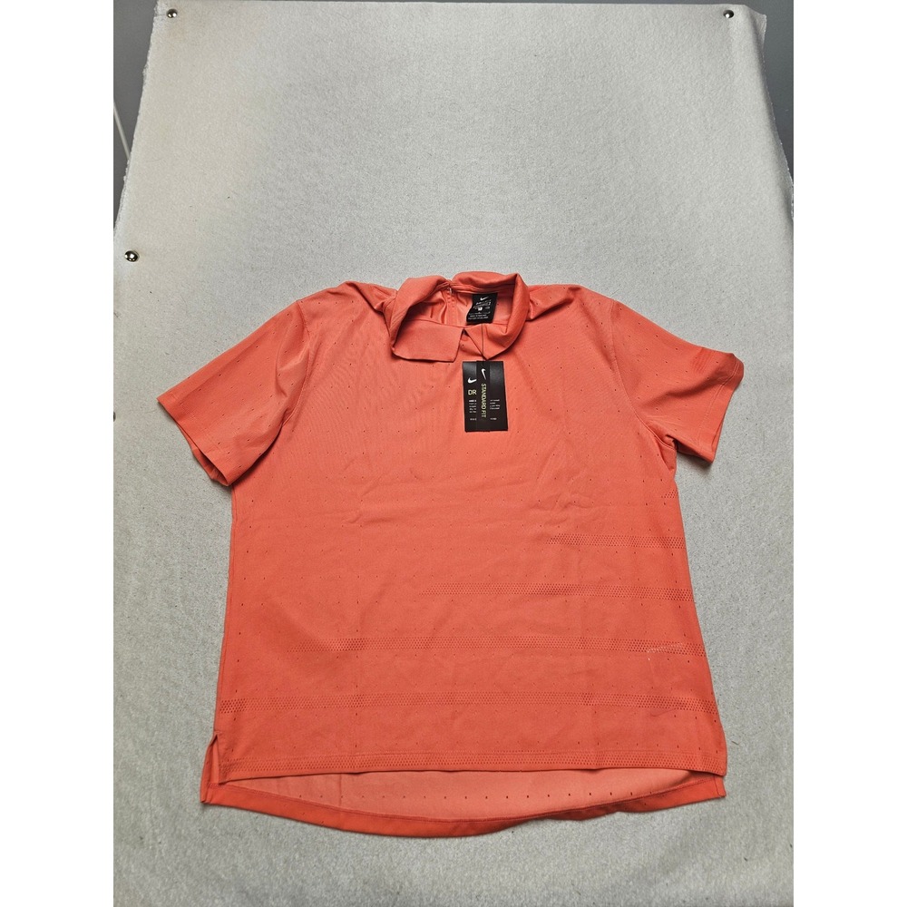 Nike Dri-FIT Standard Fit Short Sleeve Polo Shirt Orange Large New